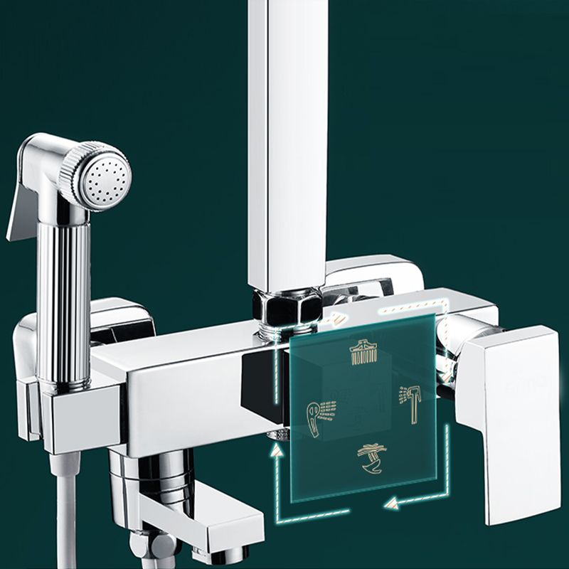 Silver Shower Set Pressurized Shower Head Thermostatic Bathroom Shower Water Faucet Clearhalo 'Bathroom Remodel & Bathroom Fixtures' 'Home Improvement' 'home_improvement' 'home_improvement_shower_faucets' 'Shower Faucets & Systems' 'shower_faucets' 'Showers & Bathtubs Plumbing' 'Showers & Bathtubs' 1200x1200_bbcb500a-7de4-4765-97af-48d30ef68d4d