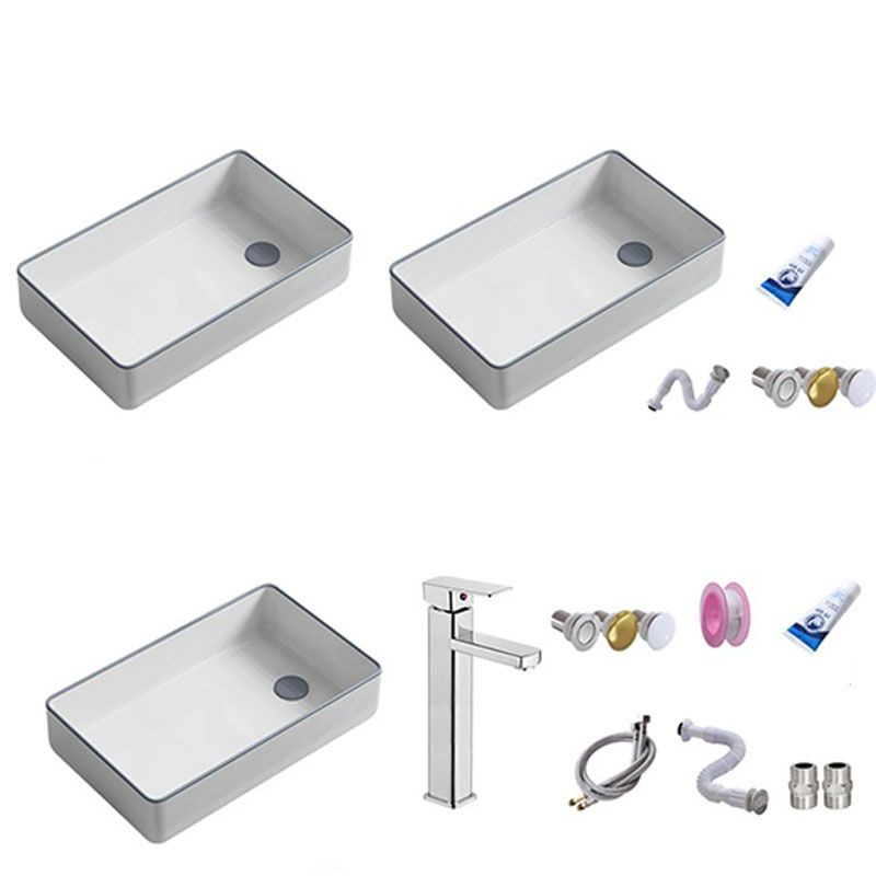 Bathroom Sink Ceramic Rectangular Faucet Single Rod Handle Sink Clearhalo 'Bathroom Remodel & Bathroom Fixtures' 'Bathroom Sinks & Faucet Components' 'Bathroom Sinks' 'bathroom_sink' 'Home Improvement' 'home_improvement' 'home_improvement_bathroom_sink' 1200x1200_bbcd499e-f744-45c6-8880-78fb401f3c9a