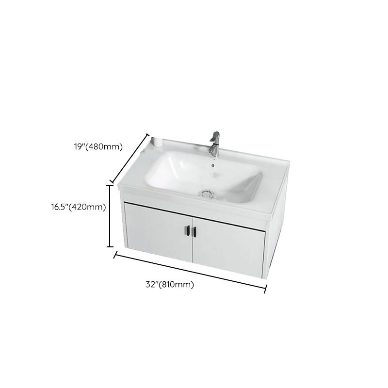 Wall-mounted Bathroom Vanity Modern Single-Sink Space Saver Vanity ...