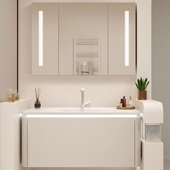 White Rectangular Vanity Single Sink Wall Mounted Wood Frame Bathroom Vanity with Mirror Clearhalo 'Bathroom Remodel & Bathroom Fixtures' 'Bathroom Vanities' 'bathroom_vanities' 'Home Improvement' 'home_improvement' 'home_improvement_bathroom_vanities' 1200x1200_bbdbe606-17a3-4b27-8b32-c7ebae7f2226