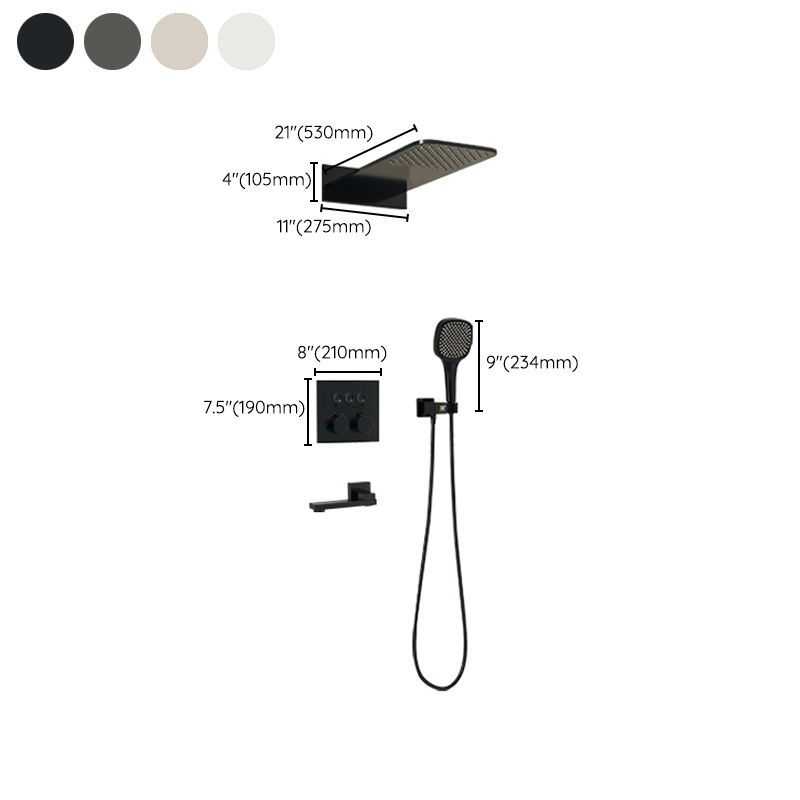 Modern Shower Trim Brass Wall Mounted Temperature Control Shower Combo Clearhalo 'Bathroom Remodel & Bathroom Fixtures' 'Home Improvement' 'home_improvement' 'home_improvement_shower_faucets' 'Shower Faucets & Systems' 'shower_faucets' 'Showers & Bathtubs Plumbing' 'Showers & Bathtubs' 1200x1200_bbe59c35-ec09-42c4-8226-f6ee0d08f97a