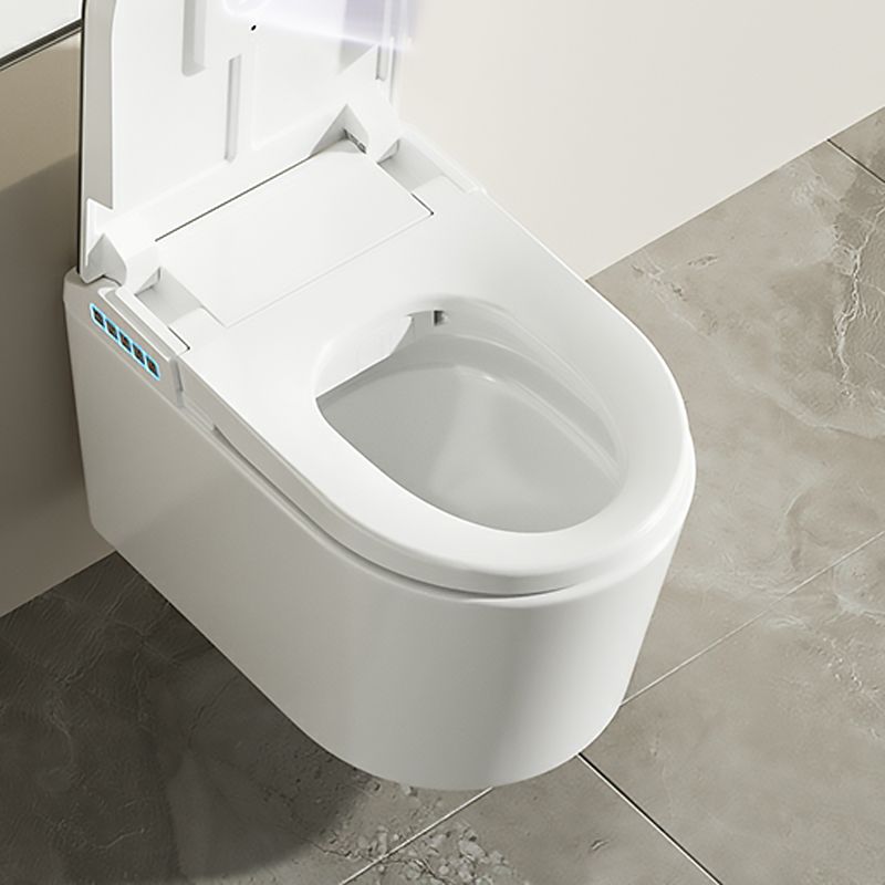 White Wall Hung Toilet Set with Temperature Control and Foot Sensor Clearhalo 'Bathroom Remodel & Bathroom Fixtures' 'Bidets' 'Home Improvement' 'home_improvement' 'home_improvement_bidets' 'Toilets & Bidets' 1200x1200_bc138941-d475-466b-8af0-622dcd1c106c