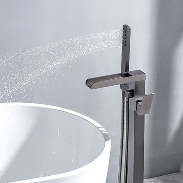 Floor Mounted Metal Freestanding Tub Filler Waterfall Freestanding Bathtub Faucet Clearhalo 'Bathroom Remodel & Bathroom Fixtures' 'Bathtub Faucets' 'bathtub_faucets' 'Home Improvement' 'home_improvement' 'home_improvement_bathtub_faucets' 1200x1200_bc22487f-abde-4c6b-a6f7-00ac6f5efcb5