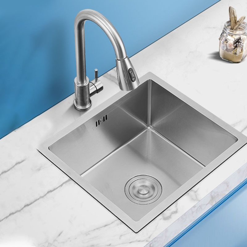 Contemporary Style Kitchen Sink Stainless Steel Kitchen Sink with Drain Assembly Clearhalo 'Home Improvement' 'home_improvement' 'home_improvement_kitchen_sinks' 'Kitchen Remodel & Kitchen Fixtures' 'Kitchen Sinks & Faucet Components' 'Kitchen Sinks' 'kitchen_sinks' 1200x1200_bc3978f6-442e-44d1-ad2a-590d1fe3c357