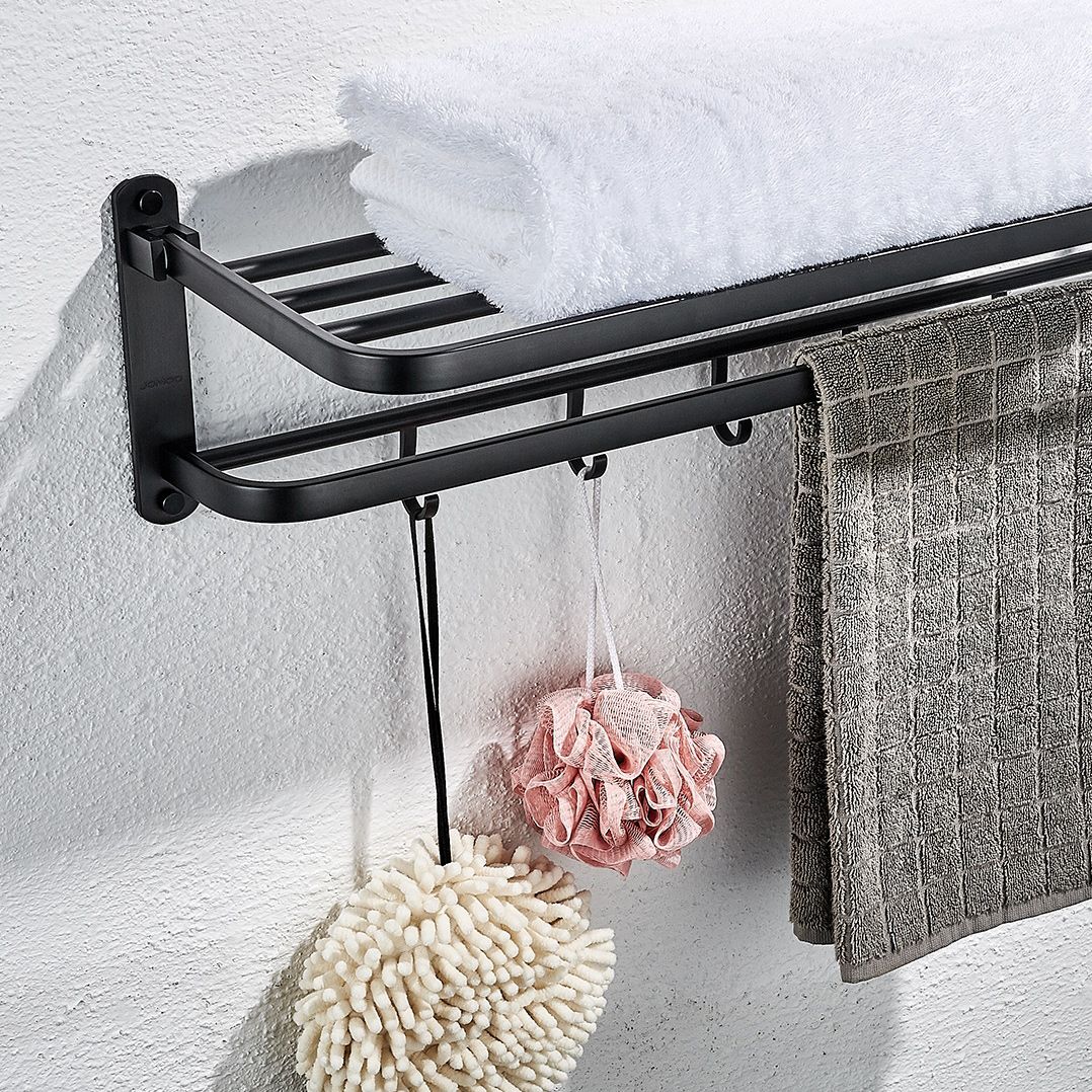 Modern Bathroom Accessory Set Metal Bathroom Hardware in Matte Black Clearhalo 'Bathroom Hardware Sets' 'Bathroom Hardware' 'Bathroom Remodel & Bathroom Fixtures' 'bathroom_hardware_sets' 'Home Improvement' 'home_improvement' 'home_improvement_bathroom_hardware_sets' 1200x1200_bc404363-f000-4650-98d8-ae3e3699f14f