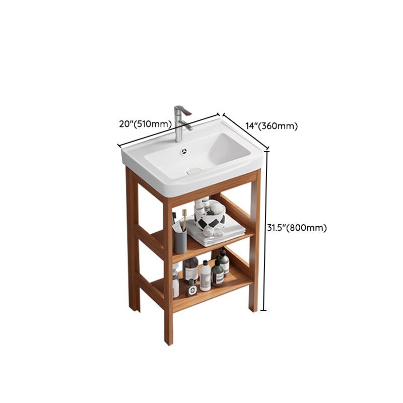 Rectangle Vanity Set Metal Frame Mirror Freestanding 2 Doors Single Sink Bath Vanity Clearhalo 'Bathroom Remodel & Bathroom Fixtures' 'Bathroom Vanities' 'bathroom_vanities' 'Home Improvement' 'home_improvement' 'home_improvement_bathroom_vanities' 1200x1200_bc485011-83dd-437f-b4d9-b9871ccee96e