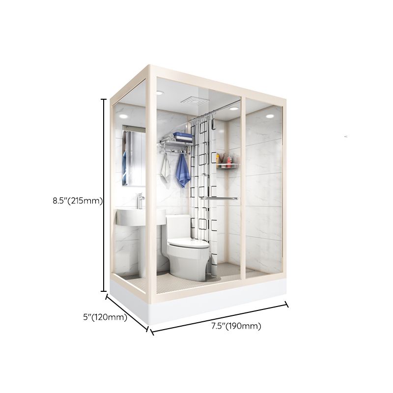 Rectangular Sliding Shower Enclosure Full Frame Shower Enclosure with Tempered Glass Clearhalo 'Bathroom Remodel & Bathroom Fixtures' 'Home Improvement' 'home_improvement' 'home_improvement_shower_stalls_enclosures' 'Shower Stalls & Enclosures' 'shower_stalls_enclosures' 'Showers & Bathtubs' 1200x1200_bc7d42cd-8ca5-42ef-9c2d-ba578320c099