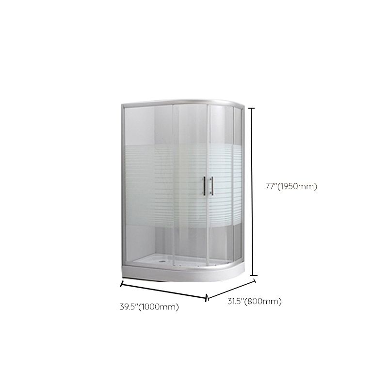 Contemporary Shower Stall Striped Round Semi-Frameless Shower Stall Clearhalo 'Bathroom Remodel & Bathroom Fixtures' 'Home Improvement' 'home_improvement' 'home_improvement_shower_stalls_enclosures' 'Shower Stalls & Enclosures' 'shower_stalls_enclosures' 'Showers & Bathtubs' 1200x1200_bc884b19-1c15-414e-a57d-417d96e4fade