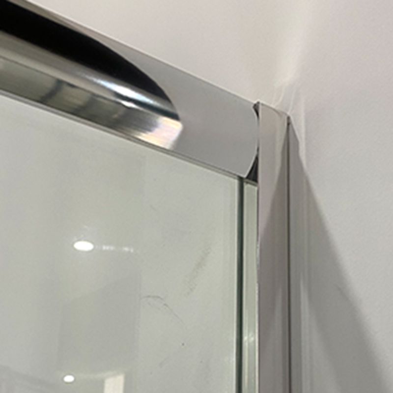 Silver Rounded Shower Stall Clear Tempered Glass Shower Stall with Door Handles Clearhalo 'Bathroom Remodel & Bathroom Fixtures' 'Home Improvement' 'home_improvement' 'home_improvement_shower_stalls_enclosures' 'Shower Stalls & Enclosures' 'shower_stalls_enclosures' 'Showers & Bathtubs' 1200x1200_bc92ebb2-73b8-417f-baa4-087290516d69