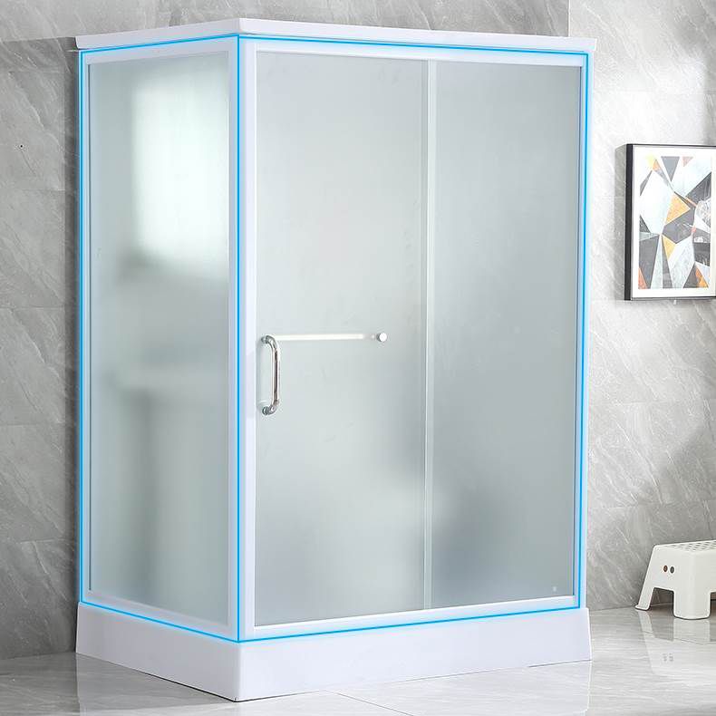 White Frosted Glass Shower Stall Single Sliding Door Shower Room Clearhalo 'Bathroom Remodel & Bathroom Fixtures' 'Home Improvement' 'home_improvement' 'home_improvement_shower_stalls_enclosures' 'Shower Stalls & Enclosures' 'shower_stalls_enclosures' 'Showers & Bathtubs' 1200x1200_bca24377-9301-4269-8d8d-50143a748921