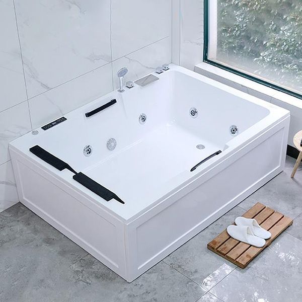 Modern Stand Alone Bath Acrylic Soaking White Rectangular Bathtub Clearhalo 'Bathroom Remodel & Bathroom Fixtures' 'Bathtubs' 'Home Improvement' 'home_improvement' 'home_improvement_bathtubs' 'Showers & Bathtubs' 1200x1200_bcabc5ad-bec6-46a1-8f1e-a114fc0c1472
