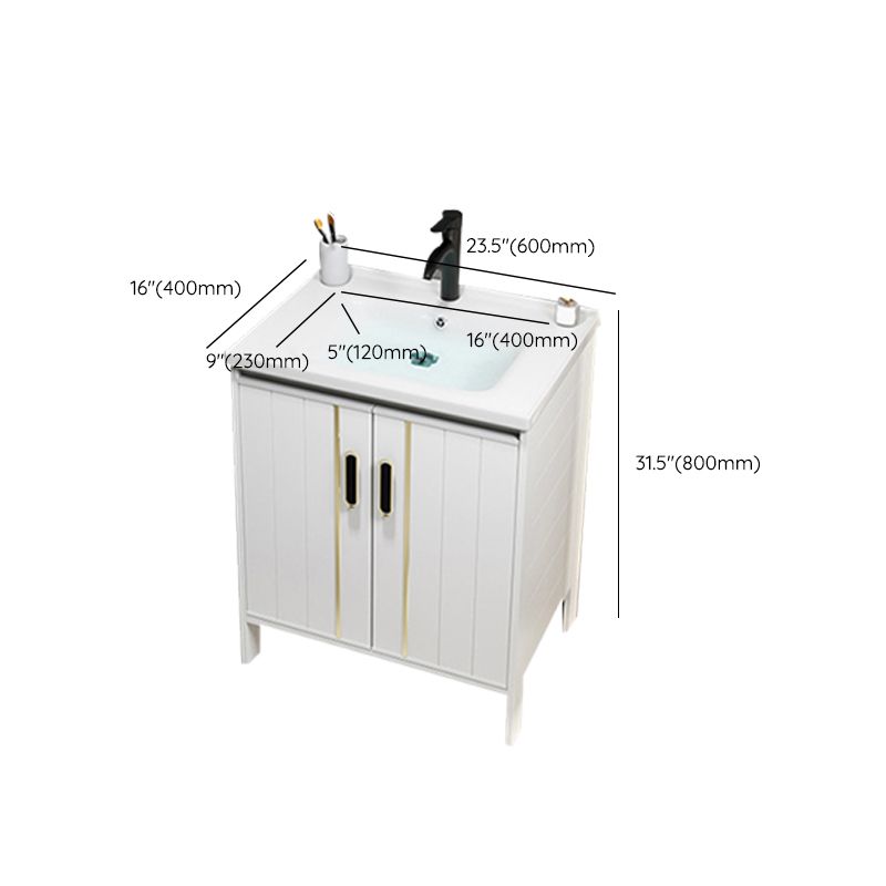 Metal Sink Vanity Freestanding Bathroom Sink Vanity with Single Sink Clearhalo 'Bathroom Remodel & Bathroom Fixtures' 'Bathroom Vanities' 'bathroom_vanities' 'Home Improvement' 'home_improvement' 'home_improvement_bathroom_vanities' 1200x1200_bcb164e9-fe45-4e5f-b84b-d5d5d319f576