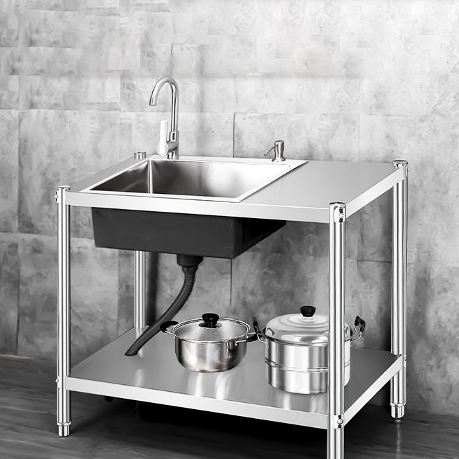 Contemporary Style Kitchen Sink Stainless Steel All-in-one Kitchen Sink Clearhalo 'Home Improvement' 'home_improvement' 'home_improvement_kitchen_sinks' 'Kitchen Remodel & Kitchen Fixtures' 'Kitchen Sinks & Faucet Components' 'Kitchen Sinks' 'kitchen_sinks' 1200x1200_bcb430c4-c3cc-4a7b-b2dc-86d80ca71c6d