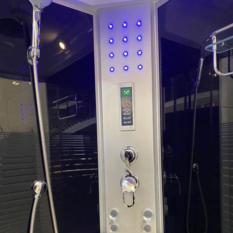 Framed Double Sliding Shower Stall Rounded Striped Shower Kit Clearhalo 'Bathroom Remodel & Bathroom Fixtures' 'Home Improvement' 'home_improvement' 'home_improvement_shower_stalls_enclosures' 'Shower Stalls & Enclosures' 'shower_stalls_enclosures' 'Showers & Bathtubs' 1200x1200_bcbd6265-fcda-4568-acc2-197f3f3f62e1