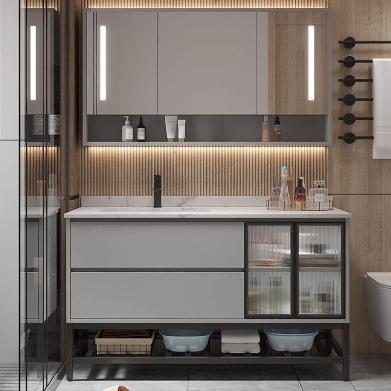 Bathroom Vanity Set Drawers Storage Shelf Ceramic Sink Vanity Set Clearhalo 'Bathroom Remodel & Bathroom Fixtures' 'Bathroom Vanities' 'bathroom_vanities' 'Home Improvement' 'home_improvement' 'home_improvement_bathroom_vanities' 1200x1200_bccec295-de4b-41d7-accf-479c71f68638