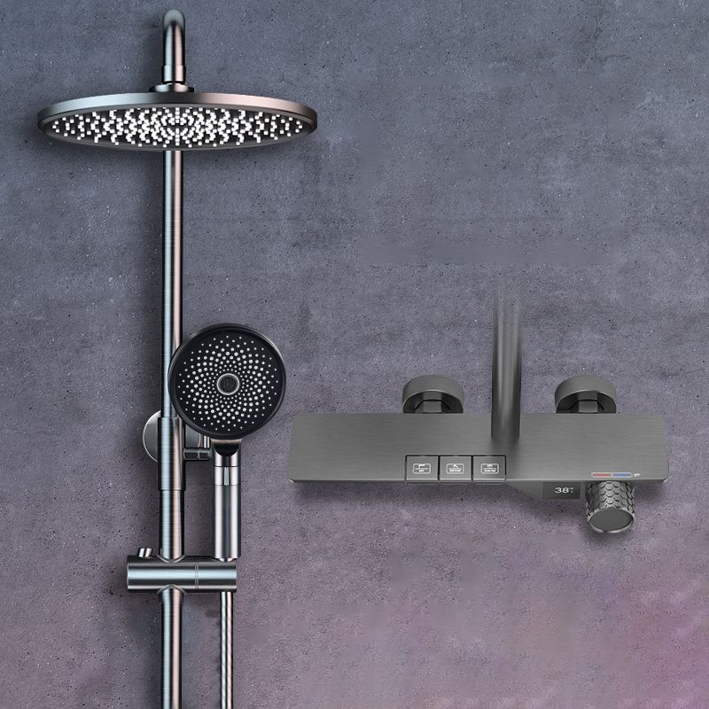 Shower Set Digital Display Simple Split Shower Set Bathroom Full Copper Booster Clearhalo 'Bathroom Remodel & Bathroom Fixtures' 'Home Improvement' 'home_improvement' 'home_improvement_shower_faucets' 'Shower Faucets & Systems' 'shower_faucets' 'Showers & Bathtubs Plumbing' 'Showers & Bathtubs' 1200x1200_bcd4bf87-5198-418c-8978-936ce54e354b