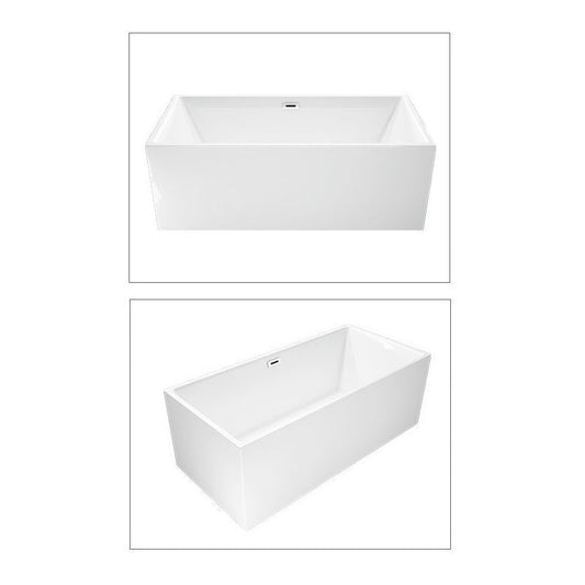 Modern Rectangular Bathtub with Internal Drain White Acrylic Soaking Tub Clearhalo 'Bathroom Remodel & Bathroom Fixtures' 'Bathtubs' 'Home Improvement' 'home_improvement' 'home_improvement_bathtubs' 'Showers & Bathtubs' 1200x1200_bcd84065-9d48-4fa9-a2b4-e3f5a331fabc