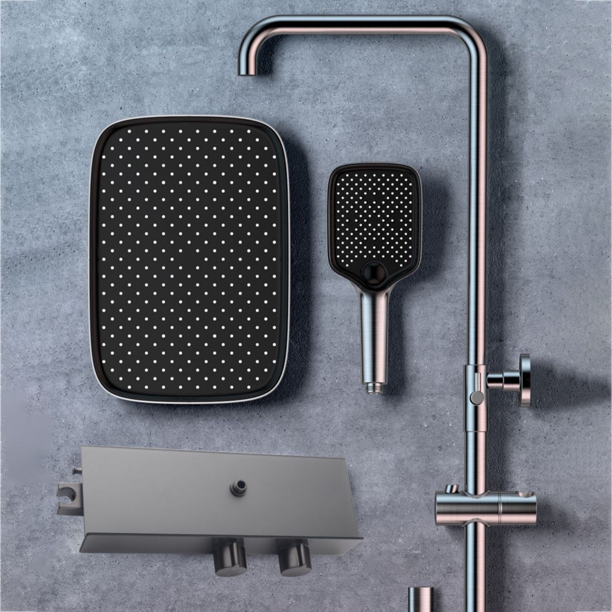 Modern Shower Trim Handheld Shower Head Wall Mounted Rain Shower Head Shower Trim Clearhalo 'Bathroom Remodel & Bathroom Fixtures' 'Home Improvement' 'home_improvement' 'home_improvement_shower_faucets' 'Shower Faucets & Systems' 'shower_faucets' 'Showers & Bathtubs Plumbing' 'Showers & Bathtubs' 1200x1200_bcd95c0b-42c5-402b-8301-116b8f818ffc