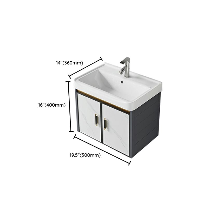 Modern Wall Mount Sink Vanity with Faucet Sink Doors for Bathroom Clearhalo 'Bathroom Remodel & Bathroom Fixtures' 'Bathroom Vanities' 'bathroom_vanities' 'Home Improvement' 'home_improvement' 'home_improvement_bathroom_vanities' 1200x1200_bcf55590-e492-4934-a5d9-4726b972a2e2
