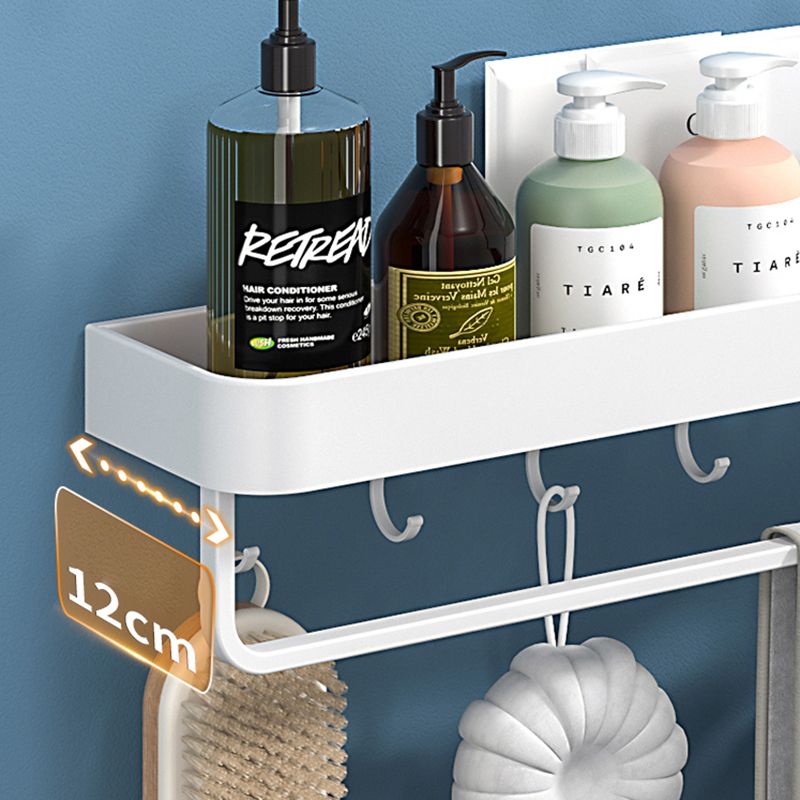 White 2-Piece Bathroom Hardware Modern Bathroom Accessory Set, Bath Shelf Clearhalo 'Bathroom Hardware Sets' 'Bathroom Hardware' 'Bathroom Remodel & Bathroom Fixtures' 'bathroom_hardware_sets' 'Home Improvement' 'home_improvement' 'home_improvement_bathroom_hardware_sets' 1200x1200_bd072843-2388-4ea0-9a1d-7b3fc307b4da