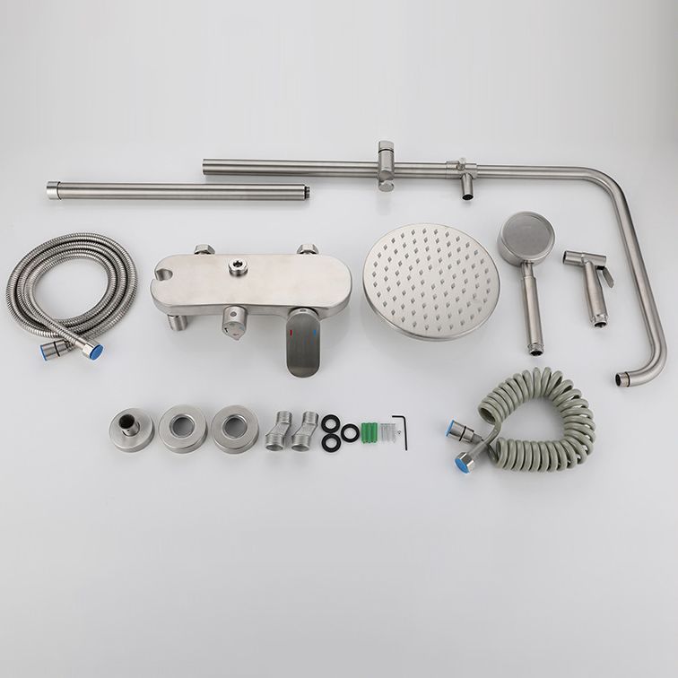 Modern Shower System Stainless Steel Adjustable Shower Head Shower Combo Clearhalo 'Bathroom Remodel & Bathroom Fixtures' 'Home Improvement' 'home_improvement' 'home_improvement_shower_faucets' 'Shower Faucets & Systems' 'shower_faucets' 'Showers & Bathtubs Plumbing' 'Showers & Bathtubs' 1200x1200_bd214f87-c4dc-4fe6-976f-580eb6dcd732