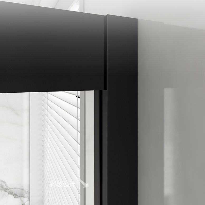 Transparent Shower Bath Door Scratch Resistant Satin Black Shower Doors Clearhalo 'Bathroom Remodel & Bathroom Fixtures' 'Home Improvement' 'home_improvement' 'home_improvement_shower_tub_doors' 'Shower and Tub Doors' 'shower_tub_doors' 'Showers & Bathtubs' 1200x1200_bd21bba3-0fc3-455a-9713-352d3d0ded77