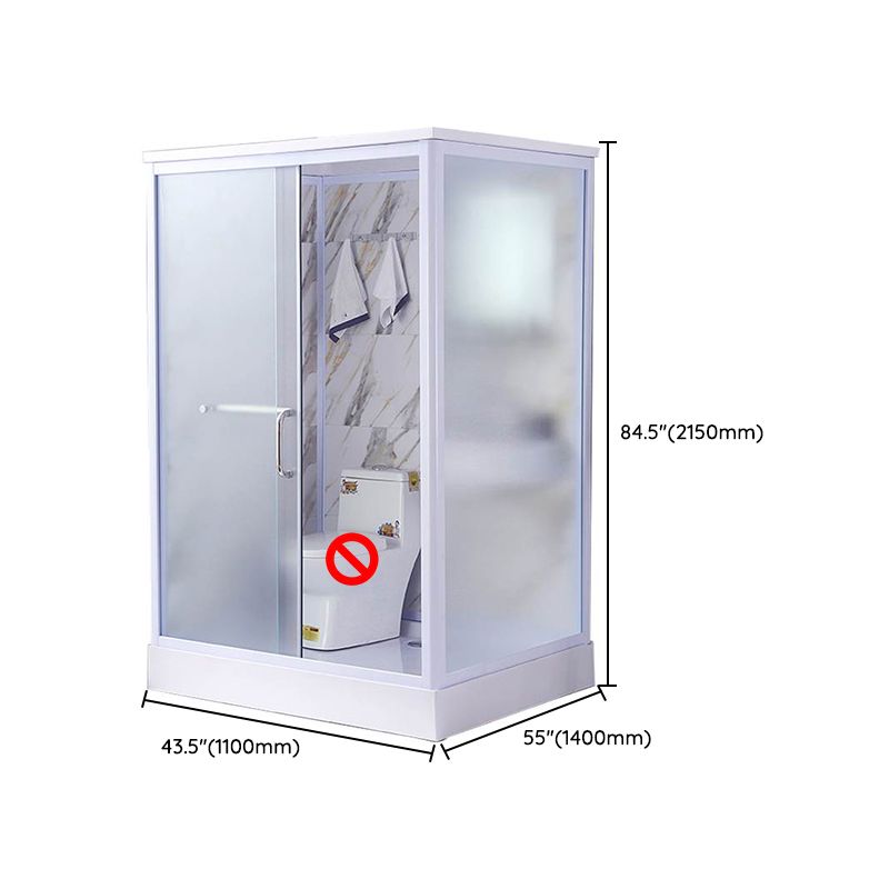 Framed Single Sliding Shower Kit Rectangle Frosted Shower Kit Clearhalo 'Bathroom Remodel & Bathroom Fixtures' 'Home Improvement' 'home_improvement' 'home_improvement_shower_stalls_enclosures' 'Shower Stalls & Enclosures' 'shower_stalls_enclosures' 'Showers & Bathtubs' 1200x1200_bd2cb3b0-1abb-4330-b2c5-c5e72d4229a1