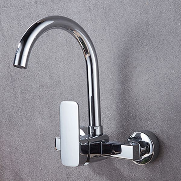 Industrial Kitchen Faucet Lever Handle Wall Mounted High Arc Faucet Clearhalo 'Home Improvement' 'home_improvement' 'home_improvement_kitchen_faucets' 'Kitchen Faucets' 'Kitchen Remodel & Kitchen Fixtures' 'Kitchen Sinks & Faucet Components' 'kitchen_faucets' 1200x1200_bd3012f2-22e6-4e2e-9f34-b3cfb4fee20d