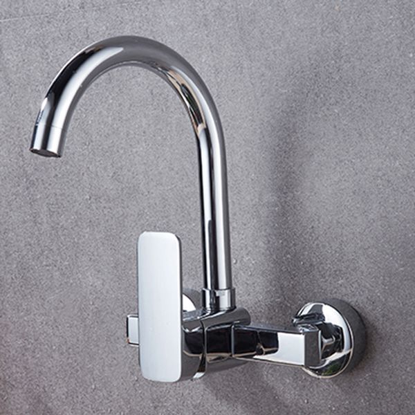 Industrial Kitchen Faucet Lever Handle Wall Mounted High Arc Faucet Clearhalo 'Home Improvement' 'home_improvement' 'home_improvement_kitchen_faucets' 'Kitchen Faucets' 'Kitchen Remodel & Kitchen Fixtures' 'Kitchen Sinks & Faucet Components' 'kitchen_faucets' 1200x1200_bd3012f2-22e6-4e2e-9f34-b3cfb4fee20d
