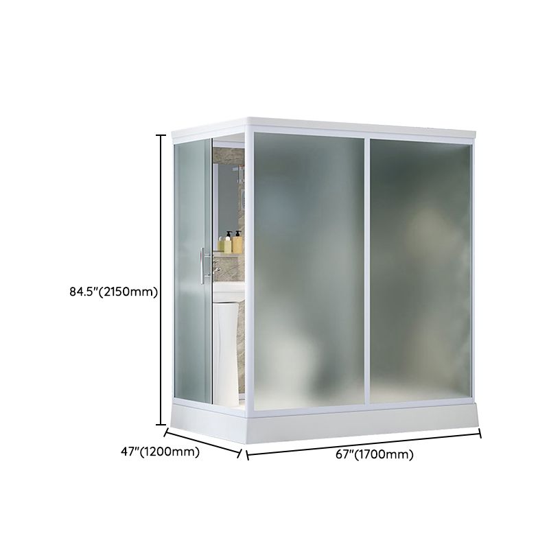 Frosted Tempered Glass Shower Enclosure Rectangle Shower Enclosure Clearhalo 'Bathroom Remodel & Bathroom Fixtures' 'Home Improvement' 'home_improvement' 'home_improvement_shower_stalls_enclosures' 'Shower Stalls & Enclosures' 'shower_stalls_enclosures' 'Showers & Bathtubs' 1200x1200_bd375beb-2d6a-4168-bb64-9cd84f83a762