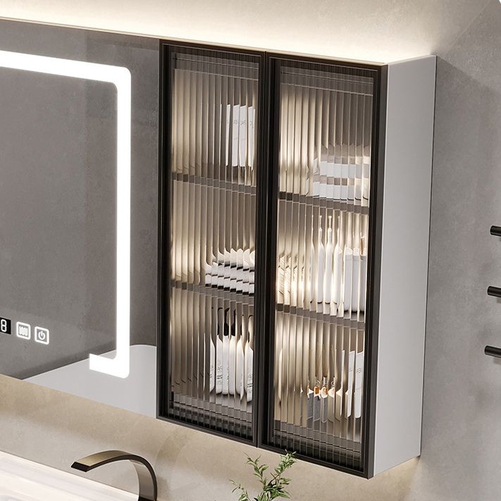 2 Drawers Vanity White Metal Frame Wall Mount Rectangular Mirror Single Sink Vanity Clearhalo 'Bathroom Remodel & Bathroom Fixtures' 'Bathroom Vanities' 'bathroom_vanities' 'Home Improvement' 'home_improvement' 'home_improvement_bathroom_vanities' 1200x1200_bd3fdbb4-7229-422b-8a11-8971da44e36d