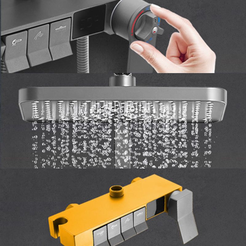 Grey Shower Set Lever Handle Shower Hose Wall-Mounted Handshower Shower Set Clearhalo 'Bathroom Remodel & Bathroom Fixtures' 'Home Improvement' 'home_improvement' 'home_improvement_shower_faucets' 'Shower Faucets & Systems' 'shower_faucets' 'Showers & Bathtubs Plumbing' 'Showers & Bathtubs' 1200x1200_bd49ea8d-0e87-448f-be6f-6ccb2592edc5