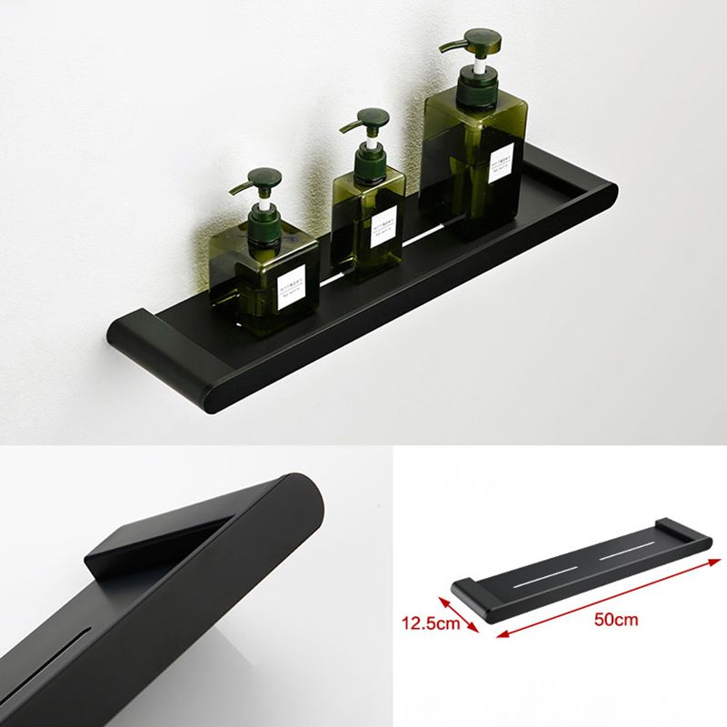 Minimalism Black Bathroom Accessory Set Contemporary Style Metal Towel Bar Clearhalo 'Bathroom Hardware Sets' 'Bathroom Hardware' 'Bathroom Remodel & Bathroom Fixtures' 'bathroom_hardware_sets' 'Home Improvement' 'home_improvement' 'home_improvement_bathroom_hardware_sets' 1200x1200_bd595172-9061-4192-b097-df5b6d22f1de