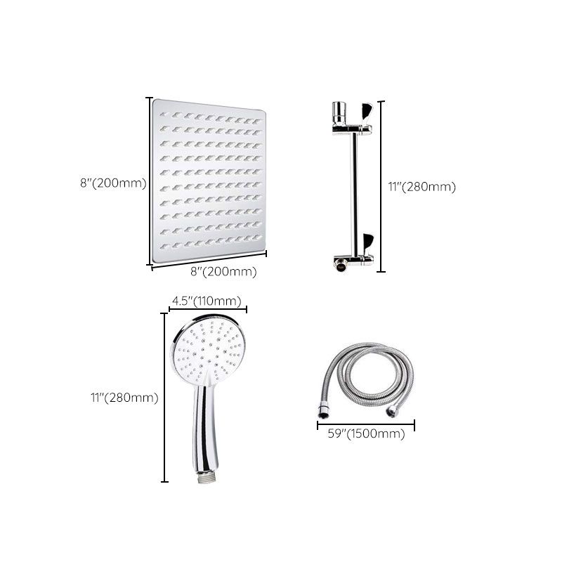 Standard Double Shower Set Round Metal Adjustable Spray Pattern Showerhead in Silver Clearhalo 'Bathroom Remodel & Bathroom Fixtures' 'Home Improvement' 'home_improvement' 'home_improvement_shower_heads' 'Shower Heads' 'shower_heads' 'Showers & Bathtubs Plumbing' 'Showers & Bathtubs' 1200x1200_bd700fc7-95d7-47cc-b6ad-39dcad263944