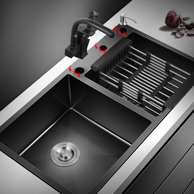 Rectangle Stainless Steel Sink in Black Double Bowl Drop-In Kitchen Sink Clearhalo 'Home Improvement' 'home_improvement' 'home_improvement_kitchen_sinks' 'Kitchen Remodel & Kitchen Fixtures' 'Kitchen Sinks & Faucet Components' 'Kitchen Sinks' 'kitchen_sinks' 1200x1200_bd70a69b-5845-40b9-bad4-90f2762eb3bb