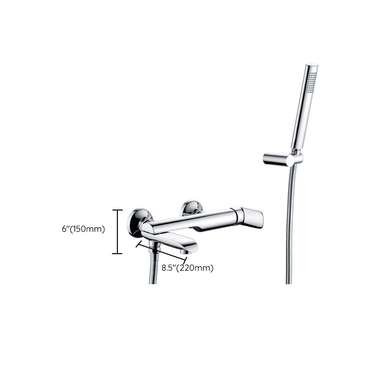 Contemporary Wall Mounted Copper Freestanding Tub Filler Single Handle Faucet Clearhalo 'Bathroom Remodel & Bathroom Fixtures' 'Bathtub Faucets' 'bathtub_faucets' 'Home Improvement' 'home_improvement' 'home_improvement_bathtub_faucets' 1200x1200_bd780b1e-24bd-4df6-a791-364a21790fa1