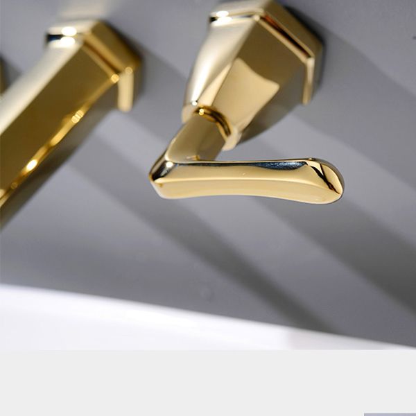 Glam Tub Faucet Wall Mounted Double Handle Low Arc Bath Faucet Trim Clearhalo 'Bathroom Remodel & Bathroom Fixtures' 'Bathtub Faucets' 'bathtub_faucets' 'Home Improvement' 'home_improvement' 'home_improvement_bathtub_faucets' 1200x1200_bd8903e1-898d-4182-a874-1eea2aa11a33