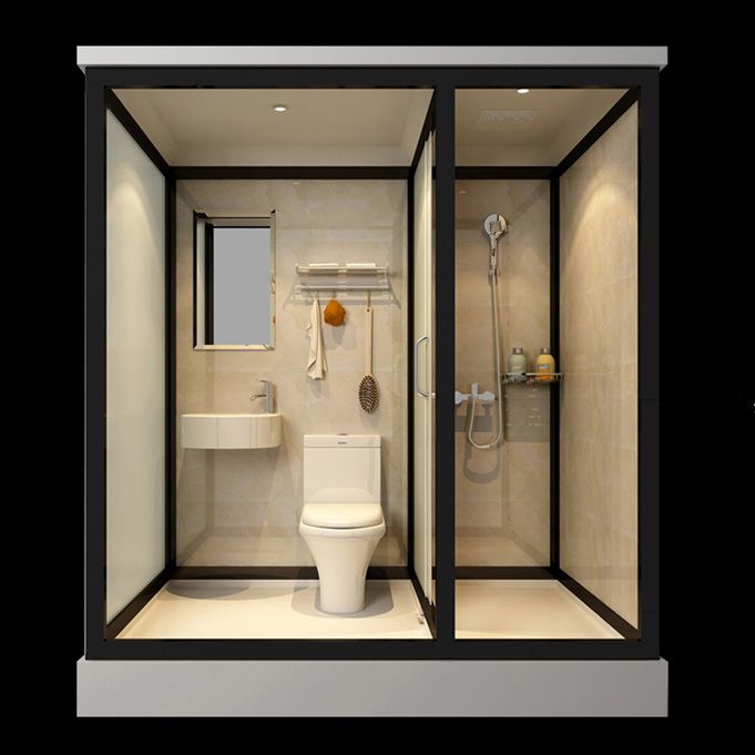 Sliding Doors Shower Stall with Base Included Framed Shower Stall in White Clearhalo 'Bathroom Remodel & Bathroom Fixtures' 'Home Improvement' 'home_improvement' 'home_improvement_shower_stalls_enclosures' 'Shower Stalls & Enclosures' 'shower_stalls_enclosures' 'Showers & Bathtubs' 1200x1200_bd8ea23c-0211-4887-941a-859efdafeec3