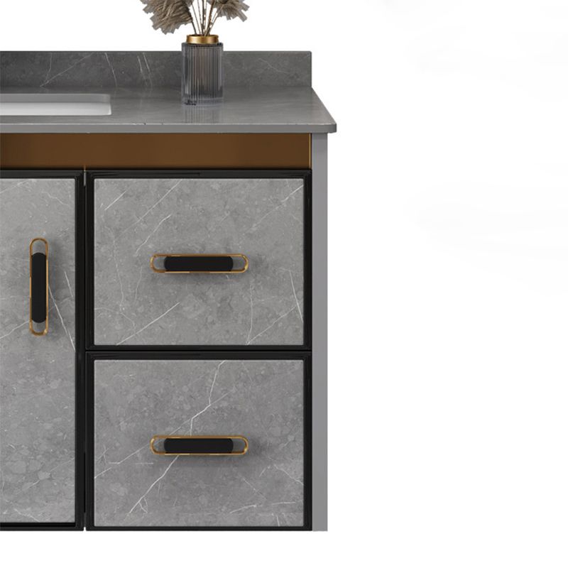 Single Sink Bathroom Vanity Rectangle Grey Wall Mount Bath Vanity Set with Mirror Clearhalo 'Bathroom Remodel & Bathroom Fixtures' 'Bathroom Vanities' 'bathroom_vanities' 'Home Improvement' 'home_improvement' 'home_improvement_bathroom_vanities' 1200x1200_bd8f1f70-73ba-4d60-a068-3f868343a686