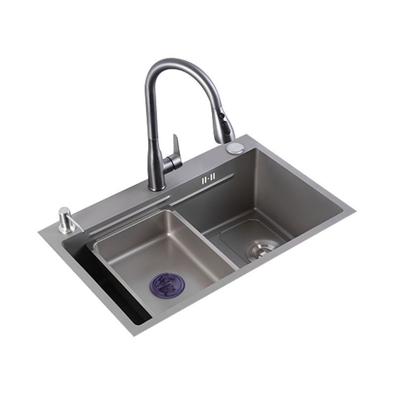 Contemporary Style Kitchen Sink Single Bowl Kitchen Sink with Rectangle Shape Clearhalo 'Home Improvement' 'home_improvement' 'home_improvement_kitchen_sinks' 'Kitchen Remodel & Kitchen Fixtures' 'Kitchen Sinks & Faucet Components' 'Kitchen Sinks' 'kitchen_sinks' 1200x1200_bd9476b2-46d6-498b-8c2c-364ed6ec74a1