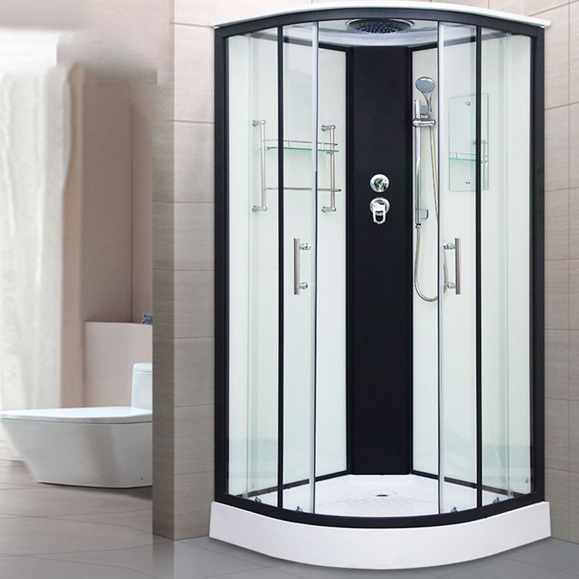 Clear Glass Double Sliding Shower Enclosure One Piece Framed Shower Enclosure Clearhalo 'Bathroom Remodel & Bathroom Fixtures' 'Home Improvement' 'home_improvement' 'home_improvement_shower_stalls_enclosures' 'Shower Stalls & Enclosures' 'shower_stalls_enclosures' 'Showers & Bathtubs' 1200x1200_bdc17103-d6fc-43c2-9330-d187dad4033f