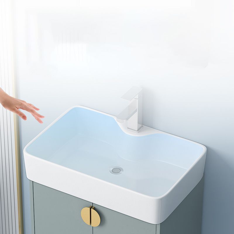 Rectangular Freestanding Bathroom Vanity Glam Green Single-Sink Vanity Set Clearhalo 'Bathroom Remodel & Bathroom Fixtures' 'Bathroom Vanities' 'bathroom_vanities' 'Home Improvement' 'home_improvement' 'home_improvement_bathroom_vanities' 1200x1200_bdd9f0b9-ca67-432c-ae4b-555b2f7429d2