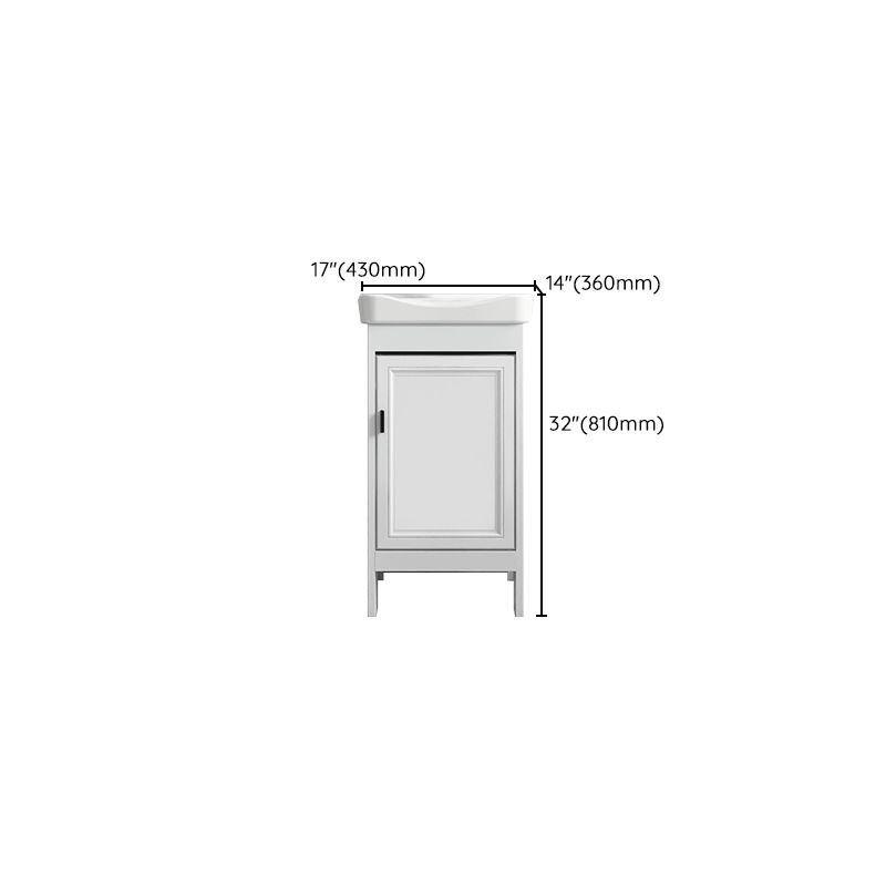 Freestanding Bathroom Vanity Modern White Ceramic Top Single Vanity Set Clearhalo 'Bathroom Remodel & Bathroom Fixtures' 'Bathroom Vanities' 'bathroom_vanities' 'Home Improvement' 'home_improvement' 'home_improvement_bathroom_vanities' 1200x1200_bdeaab6a-3649-42fd-804e-190a26e80b93