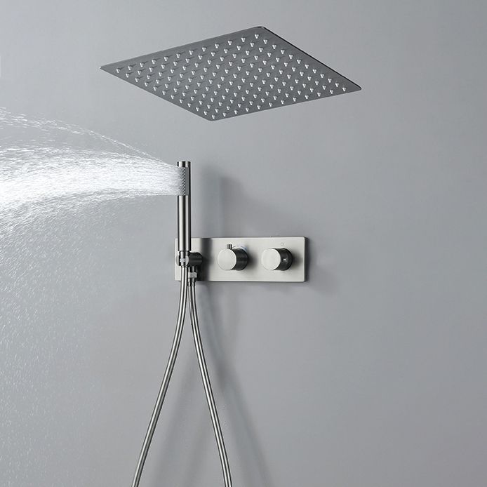 Modern Shower System Ceiling Mounted Square Dual Shower Head Shower Set Clearhalo 'Bathroom Remodel & Bathroom Fixtures' 'Home Improvement' 'home_improvement' 'home_improvement_shower_faucets' 'Shower Faucets & Systems' 'shower_faucets' 'Showers & Bathtubs Plumbing' 'Showers & Bathtubs' 1200x1200_bdeca20e-75c9-45ec-a3be-42336bbe5969