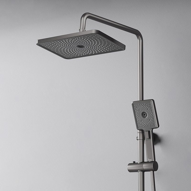 Contemporary Style Brass Shower Faucet Adjustable Spray Pattern Wall Mounted Shower Combo Clearhalo 'Bathroom Remodel & Bathroom Fixtures' 'Home Improvement' 'home_improvement' 'home_improvement_shower_faucets' 'Shower Faucets & Systems' 'shower_faucets' 'Showers & Bathtubs Plumbing' 'Showers & Bathtubs' 1200x1200_bdf4bfb6-6b19-43ae-bf41-c90ad9e7b416