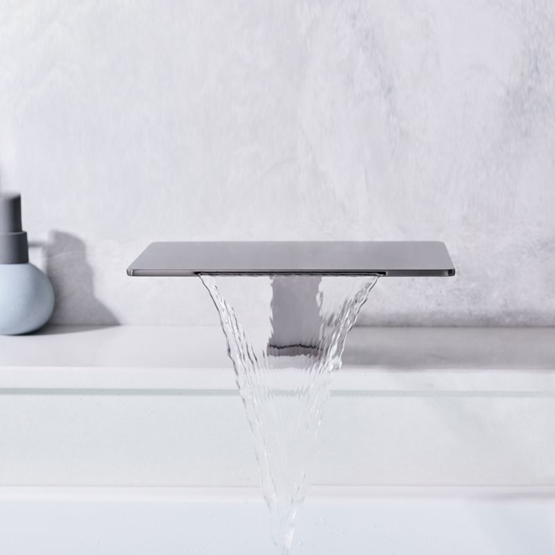 Modern Deck Mounted Metal Freestanding Tub Filler Waterfall Freestanding Faucet Clearhalo 'Bathroom Remodel & Bathroom Fixtures' 'Bathtub Faucets' 'bathtub_faucets' 'Home Improvement' 'home_improvement' 'home_improvement_bathtub_faucets' 1200x1200_be002d34-adc4-4bb2-ada0-f340b08619c6