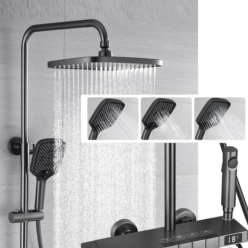 Modern Shower Trim Brass Adjustable Shower Head Wall Mounted Shower Head Combo Clearhalo 'Bathroom Remodel & Bathroom Fixtures' 'Home Improvement' 'home_improvement' 'home_improvement_shower_faucets' 'Shower Faucets & Systems' 'shower_faucets' 'Showers & Bathtubs Plumbing' 'Showers & Bathtubs' 1200x1200_be056188-dc60-4ddd-8e87-fe176de32946