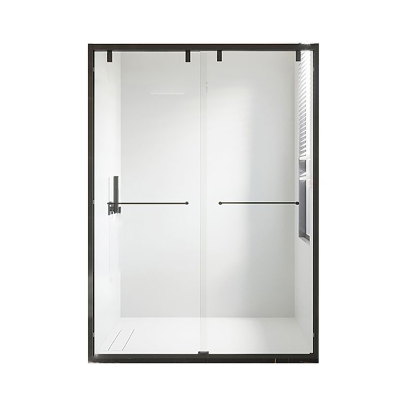 Double Sliding Shower Doors Semi-Frameless Clear Shower Door Clearhalo 'Bathroom Remodel & Bathroom Fixtures' 'Home Improvement' 'home_improvement' 'home_improvement_shower_tub_doors' 'Shower and Tub Doors' 'shower_tub_doors' 'Showers & Bathtubs' 1200x1200_be1ec347-b44d-42ab-84fd-ce575f91903c