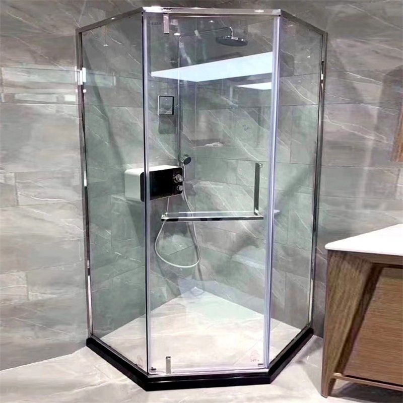 Metallic 77" H Framed Pivot Shower Doors Tempered Shower Door Clearhalo 'Bathroom Remodel & Bathroom Fixtures' 'Home Improvement' 'home_improvement' 'home_improvement_shower_tub_doors' 'Shower and Tub Doors' 'shower_tub_doors' 'Showers & Bathtubs' 1200x1200_be1f9a3f-91ca-470e-b88f-483ecde0e050