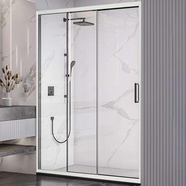 Single Sliding Semi-Frameless Shower Doors Tempered Shower Bath Door Clearhalo 'Bathroom Remodel & Bathroom Fixtures' 'Home Improvement' 'home_improvement' 'home_improvement_shower_tub_doors' 'Shower and Tub Doors' 'shower_tub_doors' 'Showers & Bathtubs' 1200x1200_be42a337-c122-47c8-a50e-3444a8d47fa1